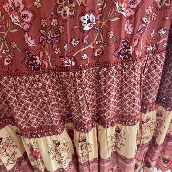 Spell Pink Tiered Sundress with Bishop Sleeves - Picture 9 of 11